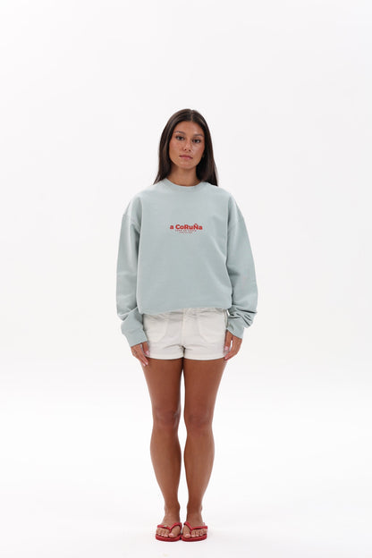 SUDADERA VERDE-AGUA/GRANATE "A CORUÑA"