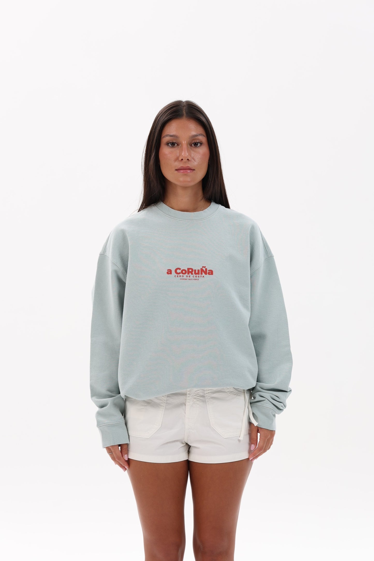 SUDADERA VERDE-AGUA/GRANATE "A CORUÑA"
