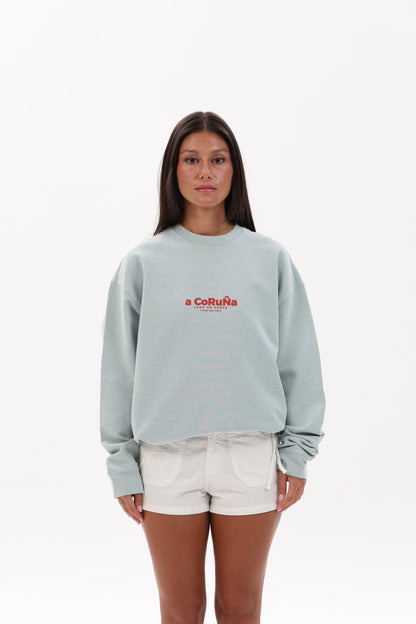 SUDADERA VERDE-AGUA/GRANATE "A CORUÑA"