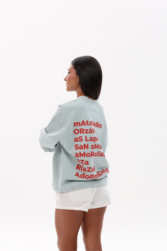 SUDADERA VERDE-AGUA/GRANATE "A CORUÑA"