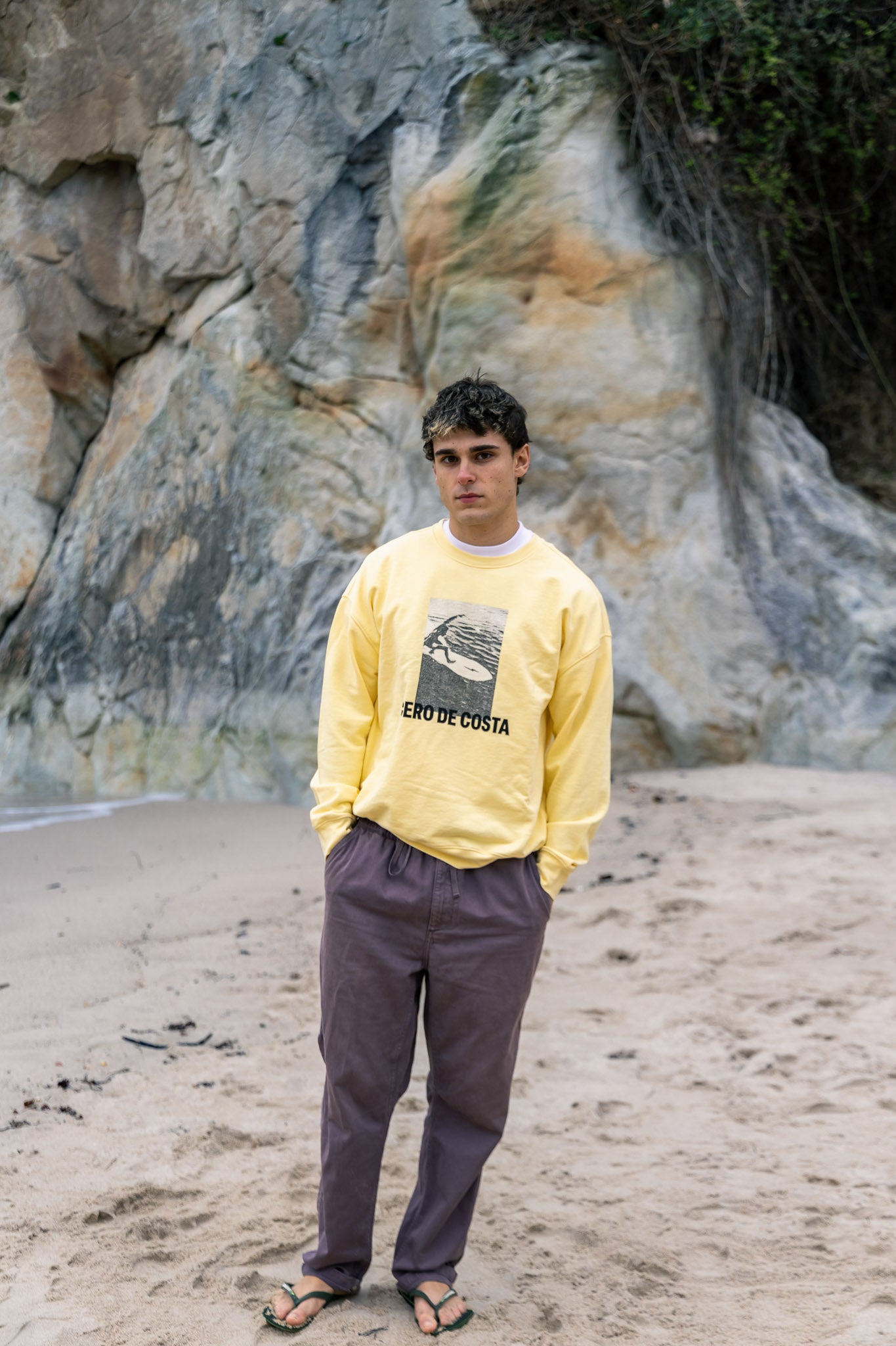 SUDADERA MANTEQUILLA/ANTRACITA "FOTO SURFER"