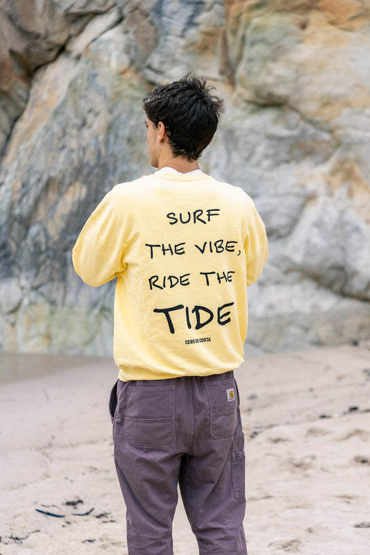 SUDADERA MANTEQUILLA/ANTRACITA "FOTO SURFER"