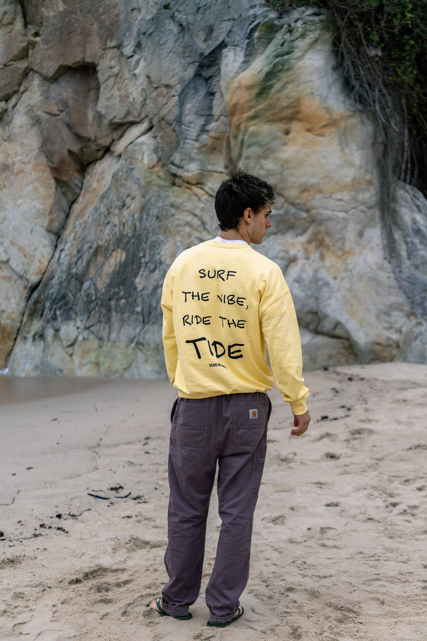 SUDADERA MANTEQUILLA/ANTRACITA "FOTO SURFER"