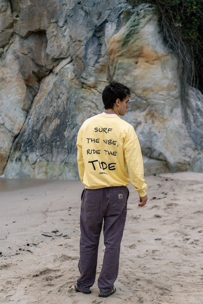 SUDADERA MANTEQUILLA/ANTRACITA "FOTO SURFER"