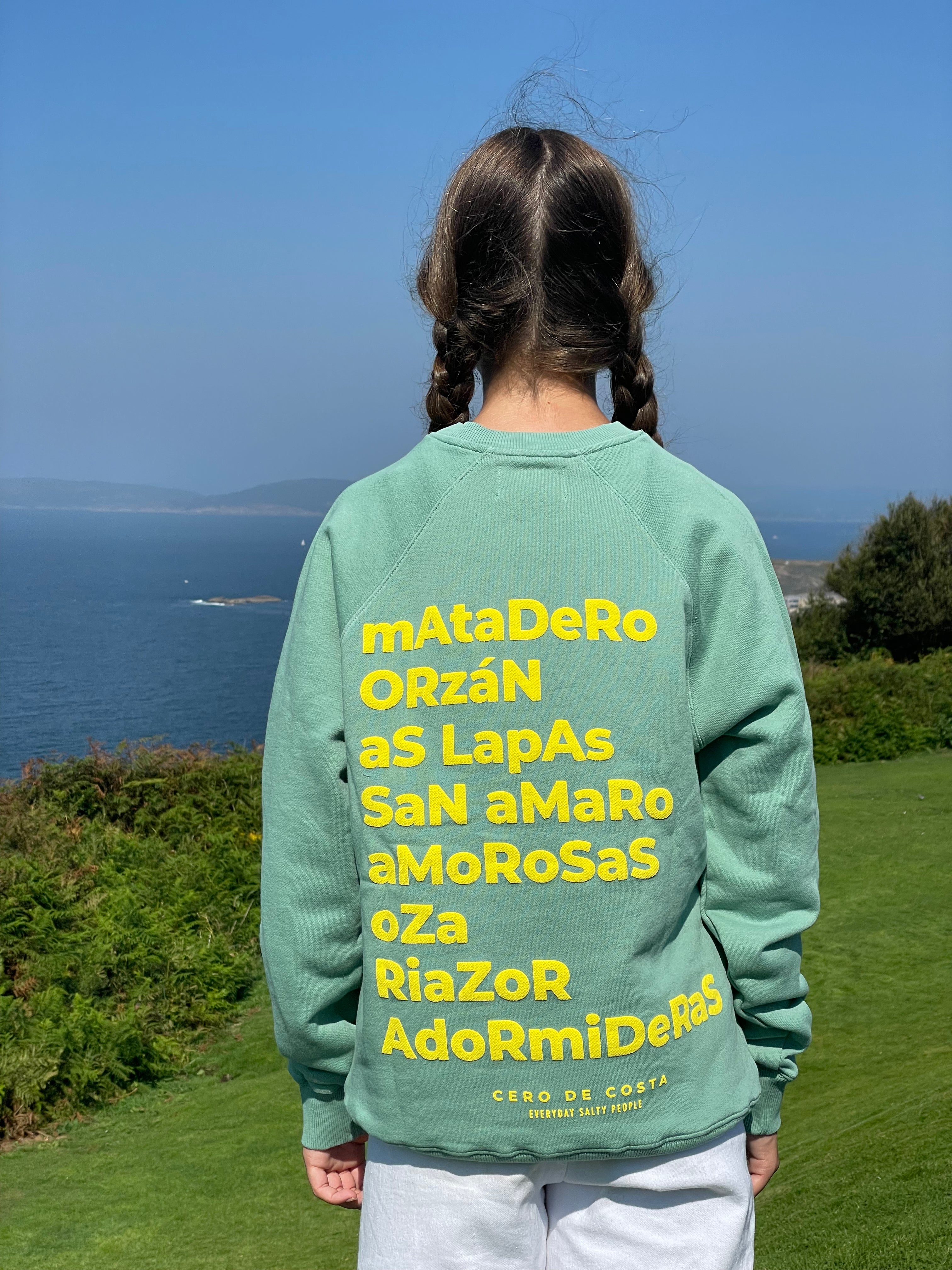 SUDADERA A CORUÑA VERDE AGUA/AMARILLO