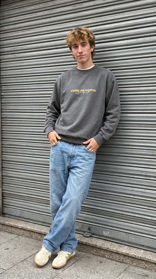 SUDADERA ANTRACITA-LAVADO/DESGASTADO "PLAYAS SURF"