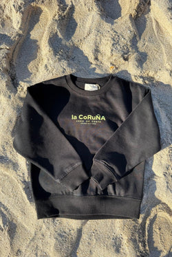 SUDADERA KIDS NEGRO/FLÚOR "LA CORUÑA" PLAYAS CIUDAD