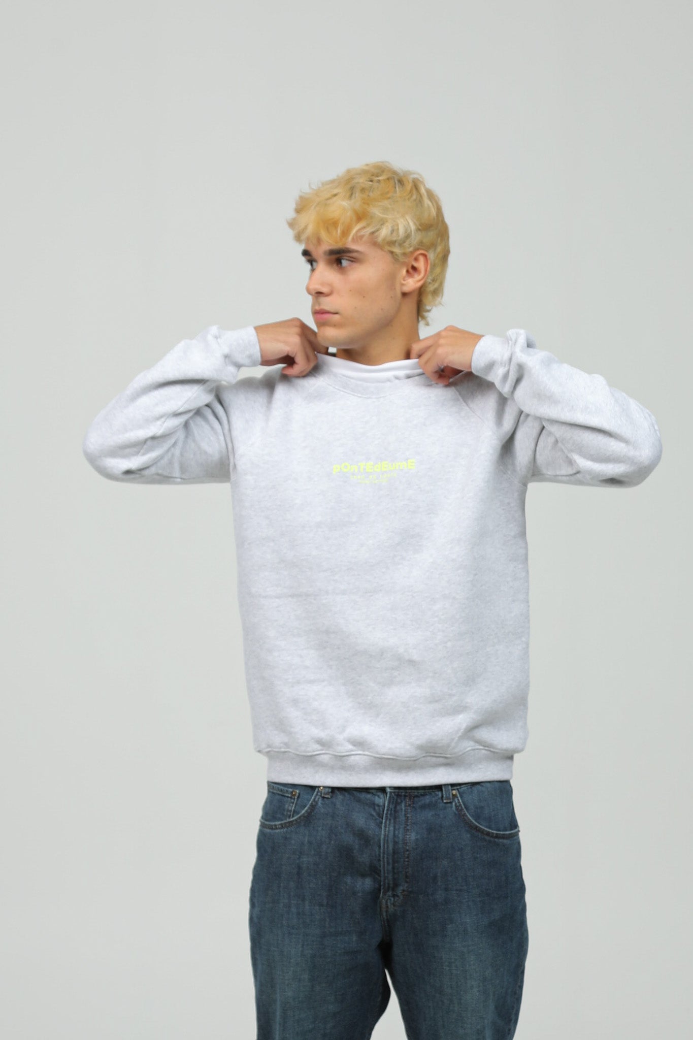 SUDADERA "PONTEDEUME" GRIS/FLÚOR