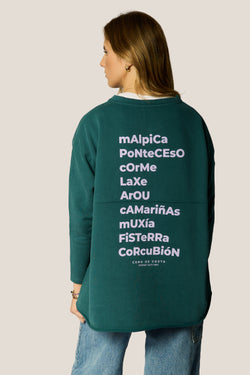 SUDADERA VERDE/MALVA "LOS FAROS" TALLA ÚNICA