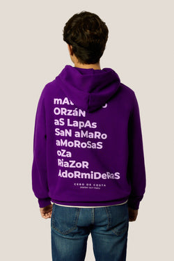 SUDADERA VIOLETA/LILA "LA CORUÑA" PLAYAS CIUDAD CON CAPUCHA