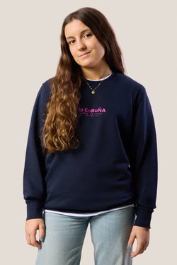 SUDADERA MARINO/FUCSIA "LA CORUÑA" PLAYAS CIUDAD