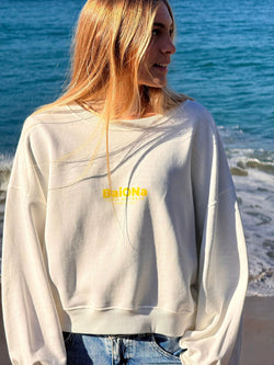 SUDADERA BLANCA/AMARILLA CORTA "BAIONA"