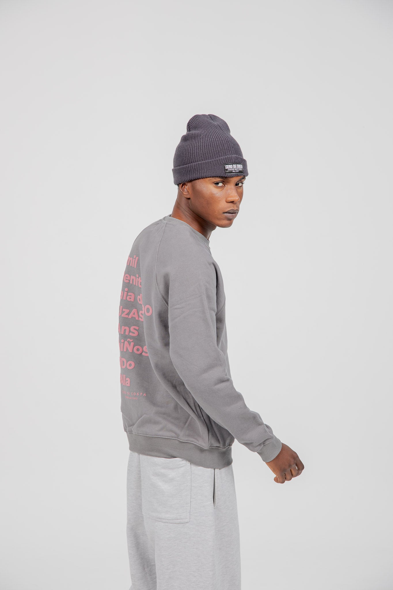 SUDADERA GRIS/ROSA "VIGO"