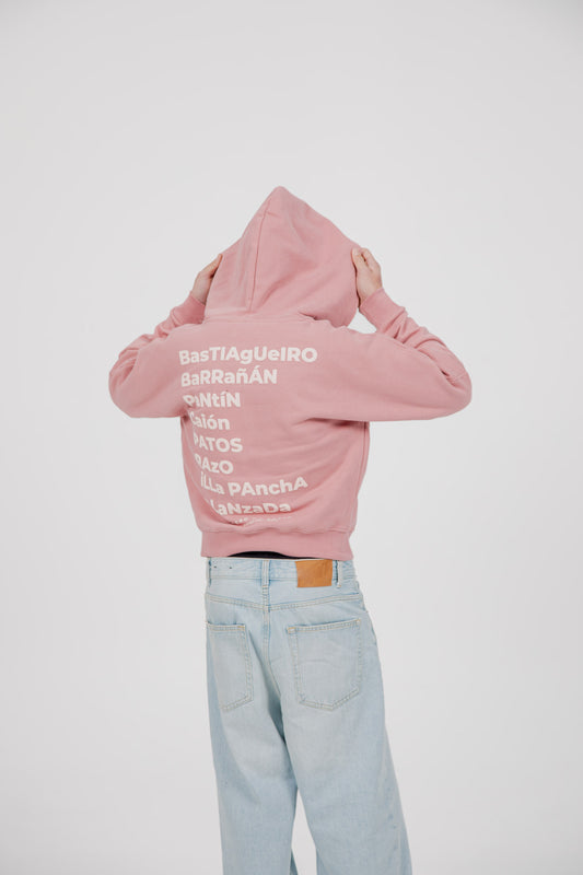 PINK/PINK "SURF BEACHES" SHORT ZIP SWEATSHIRT