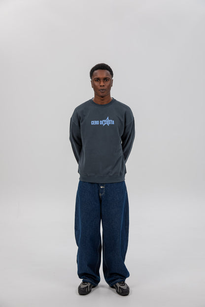 SUDADERA ANTRACITA/CELESTE "BAIONA" ESTRELLA