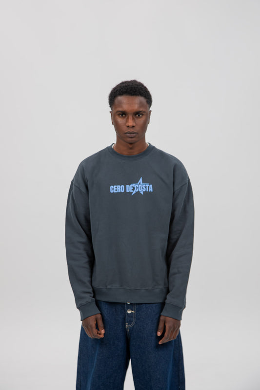 Anthracite/Light Blue "Baiona" Star Sweatshirt