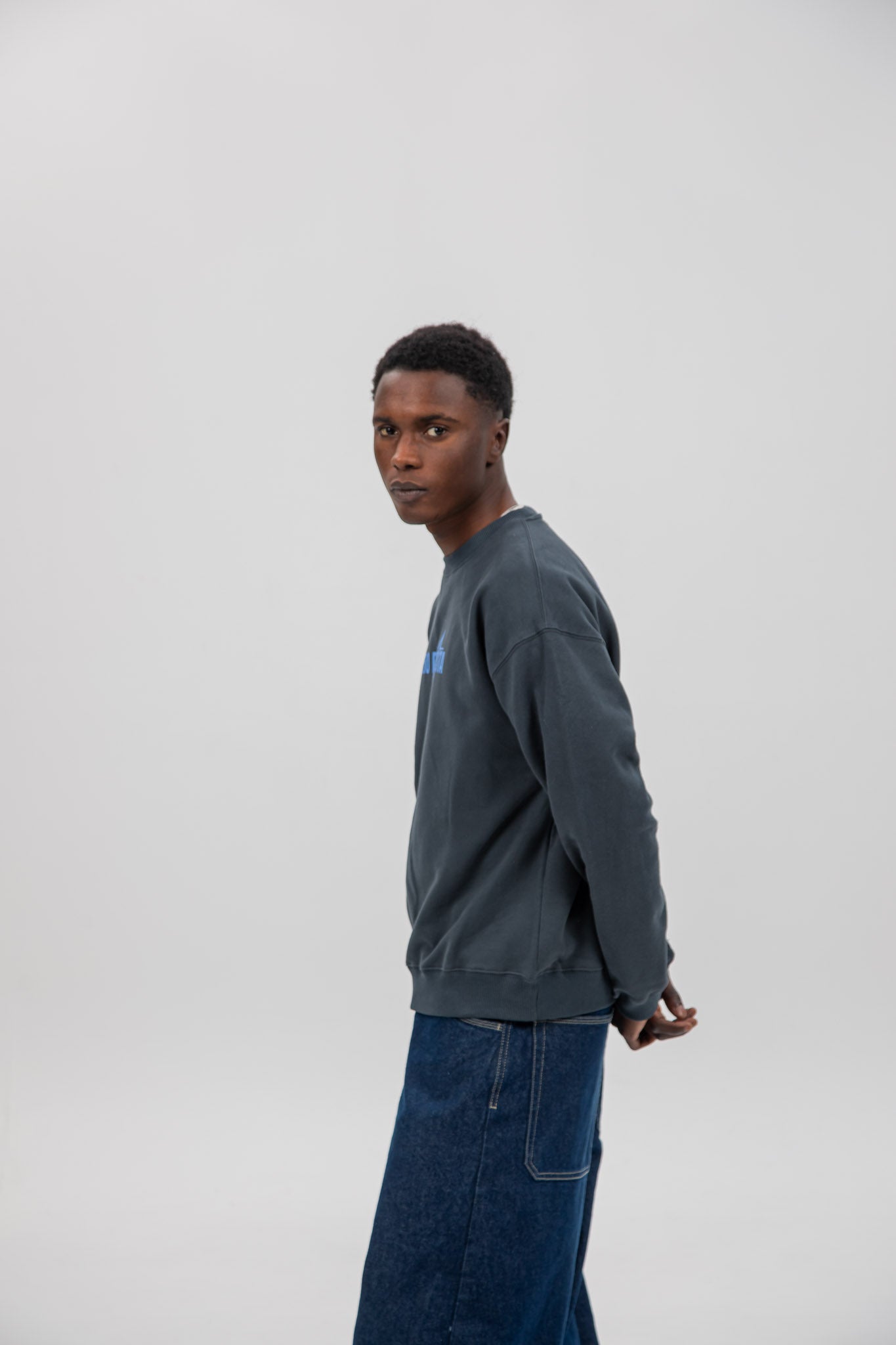 SUDADERA ANTRACITA/CELESTE "BAIONA" ESTRELLA
