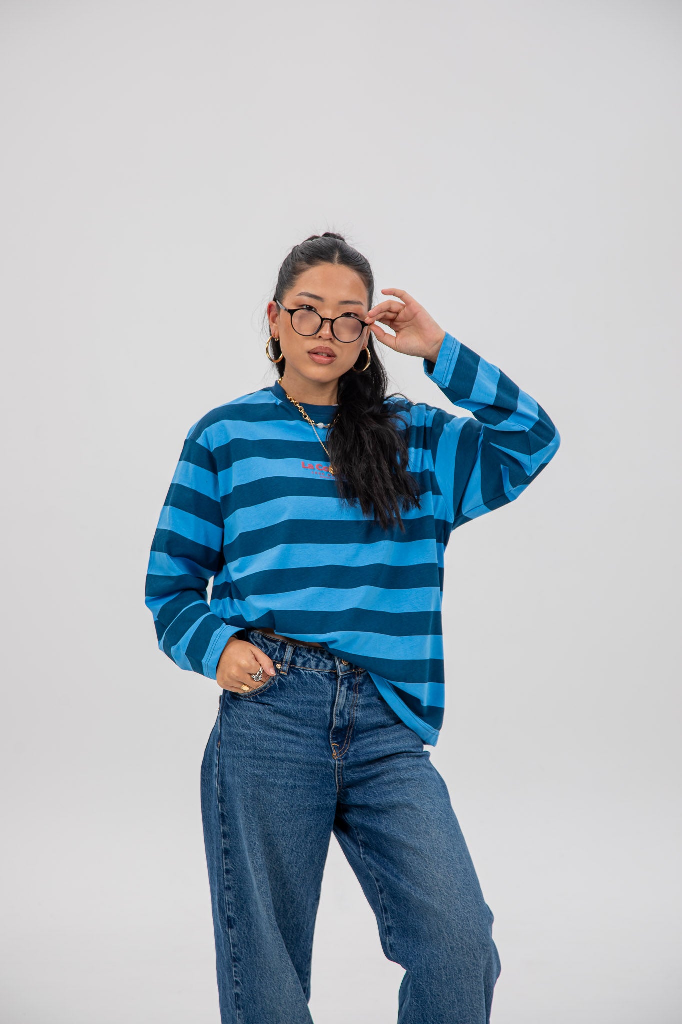 CAMISETA "LA CORUÑA" AZUL/GRANATE RAYAS