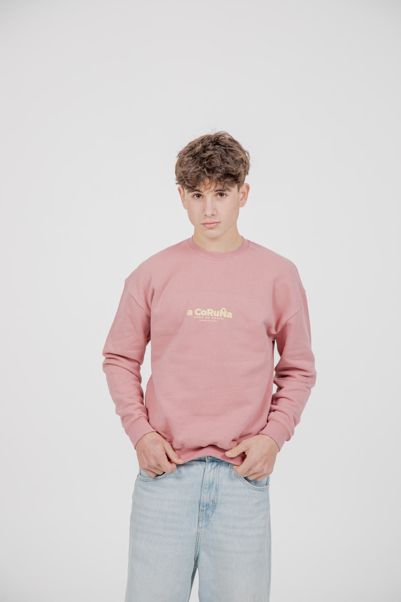 SUDADERA ROSA/BEIGE "A CORUÑA"