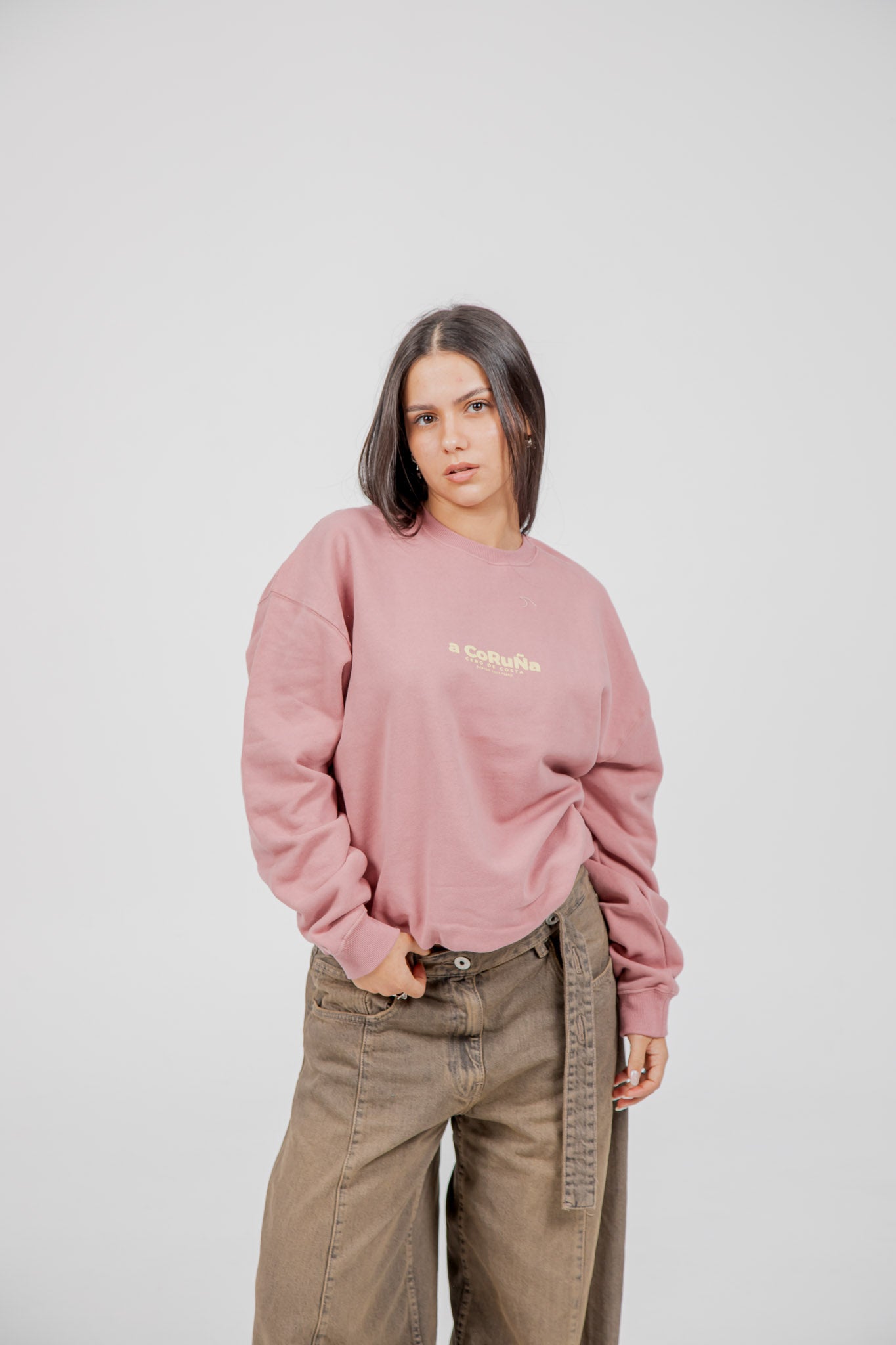 SUDADERA ROSA/BEIGE "A CORUÑA"