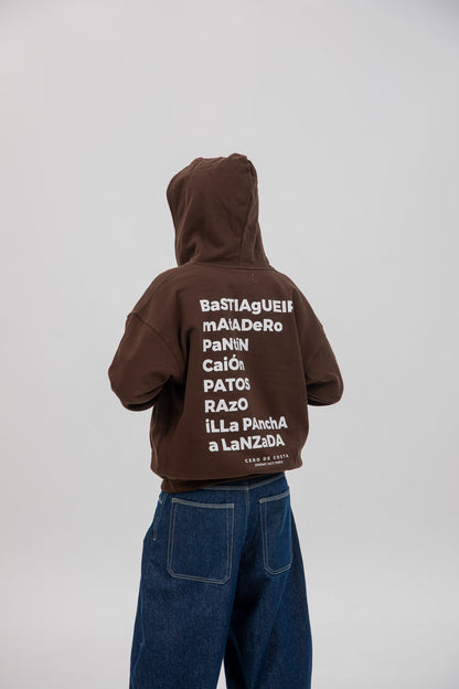 BROWN/BEIGE "SURF BEACHES" ZIP-UP HOODIE