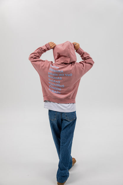 PINK/BLUE "VIGO" STAR SHORT ZIP SWEATSHIRT