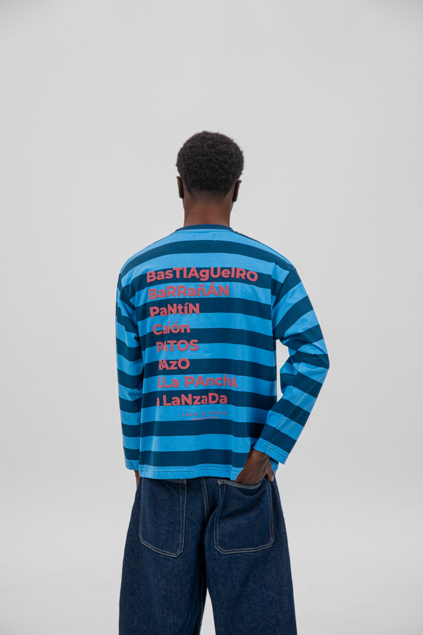 CAMISETA AZUL/CELESTE "PLAYAS SURF" RAYAS