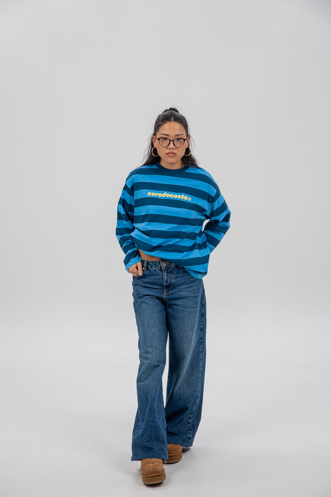 CAMISETA AZUL/CELESTE "PLAYAS RAZO" RAYAS