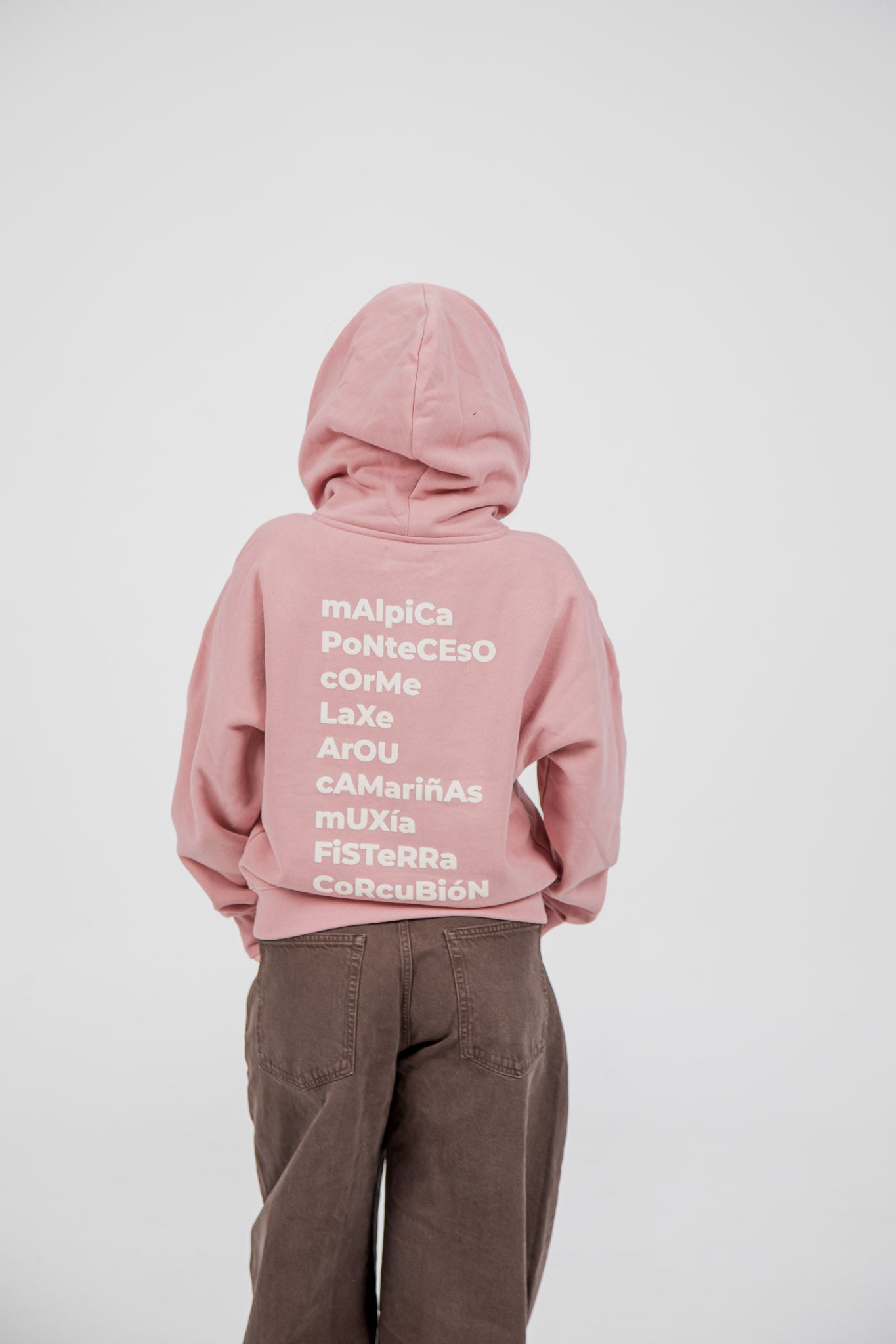 PINK/WHITE "OS FAROS" SHORT ZIPPER SWEATSHIRT