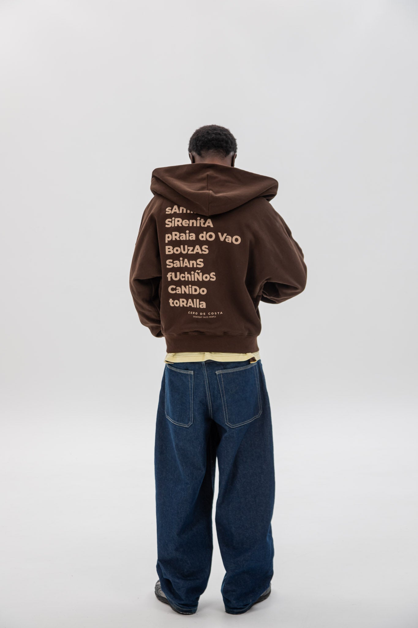 BROWN/BEIGE "VIGO" SHORT ZIP SWEATSHIRT