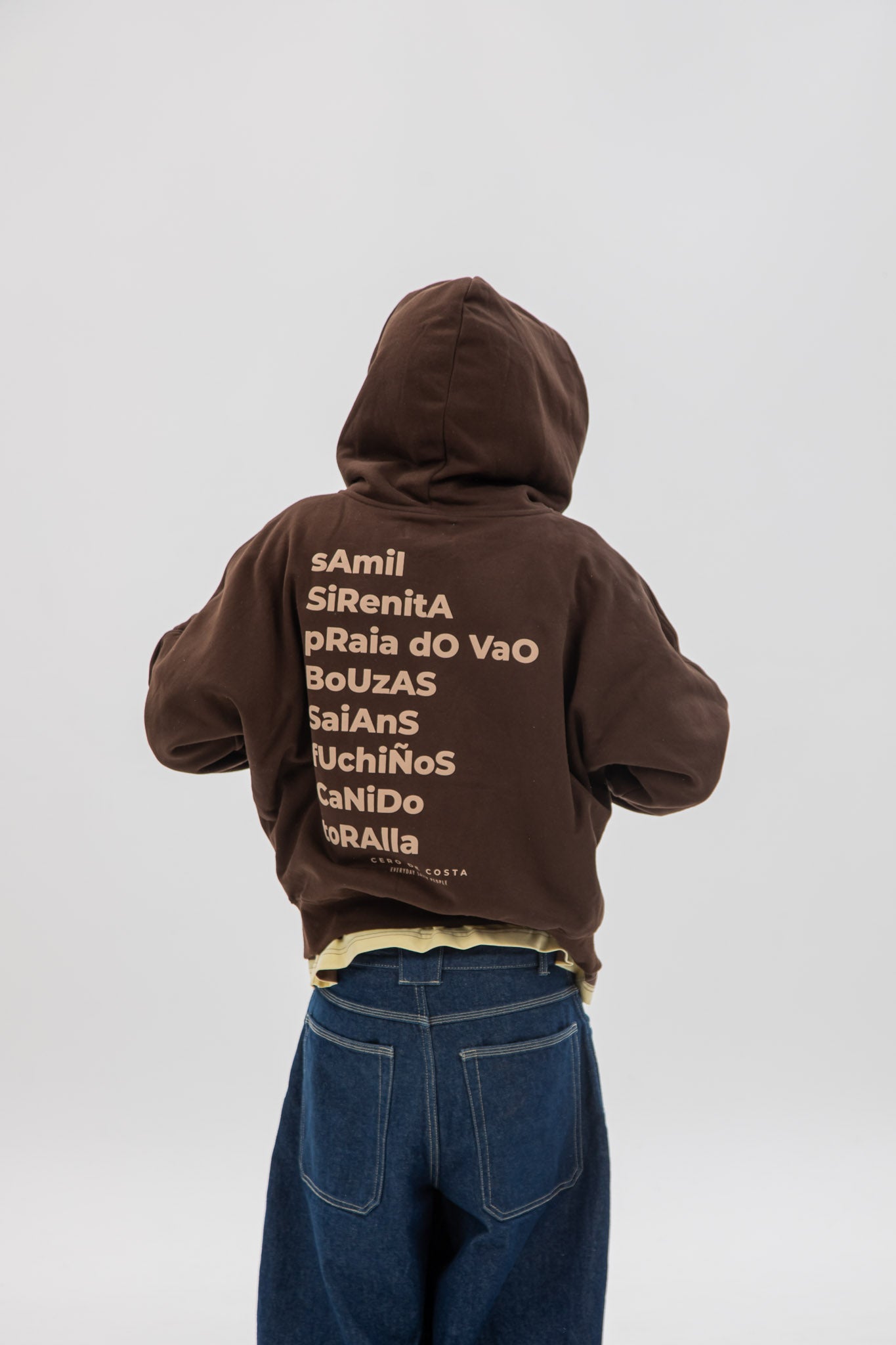 BROWN/BEIGE "VIGO" SHORT ZIP SWEATSHIRT