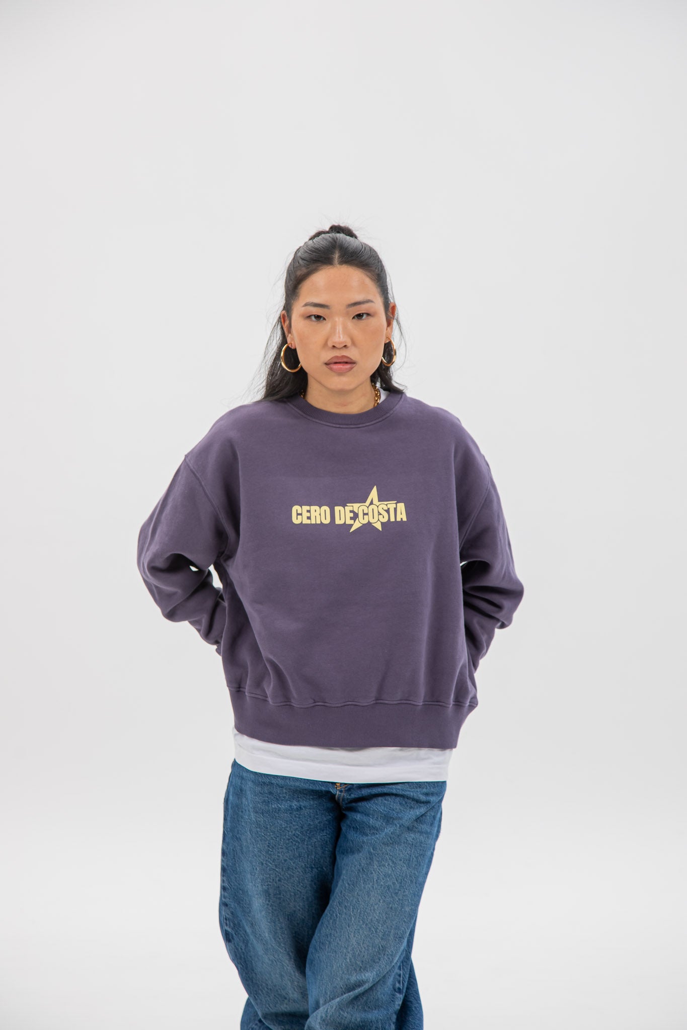 SUDADERA MORADO/AMARILLO "PLAYAS SURF" ESTRELLA