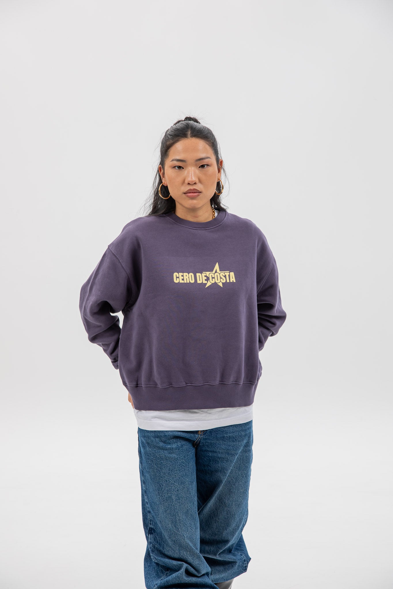 SUDADERA MORADO/AMARILLO "PLAYAS SURF" ESTRELLA