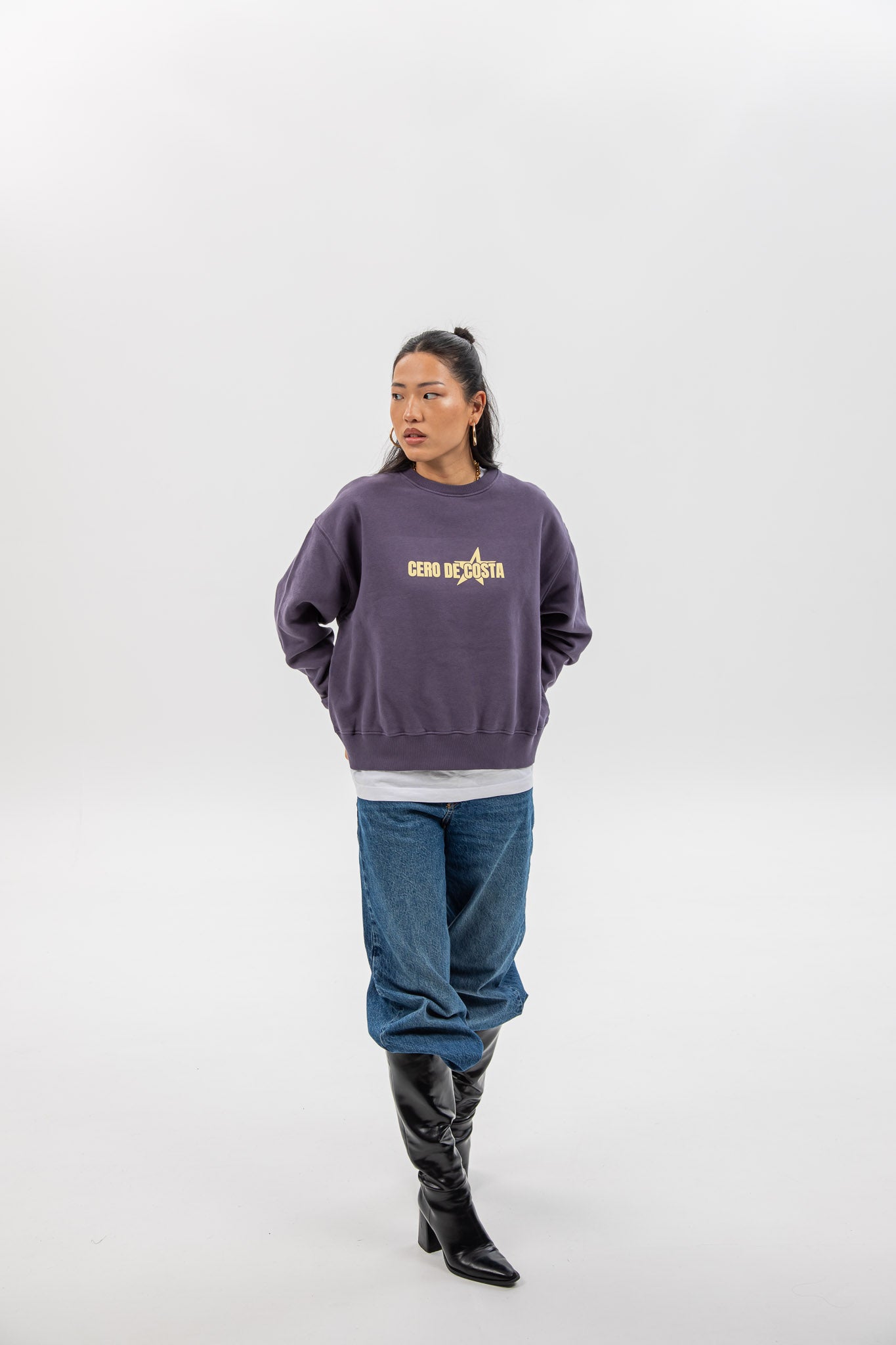 SUDADERA MORADO/AMARILLO "PLAYAS SURF" ESTRELLA