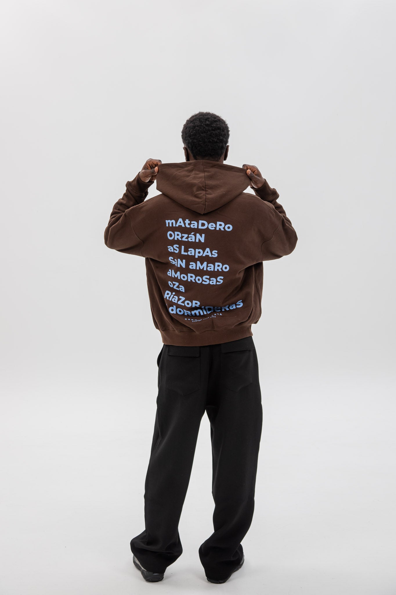 BROWN/BLUE "A CORUÑA" ZIP-UP HOODIE
