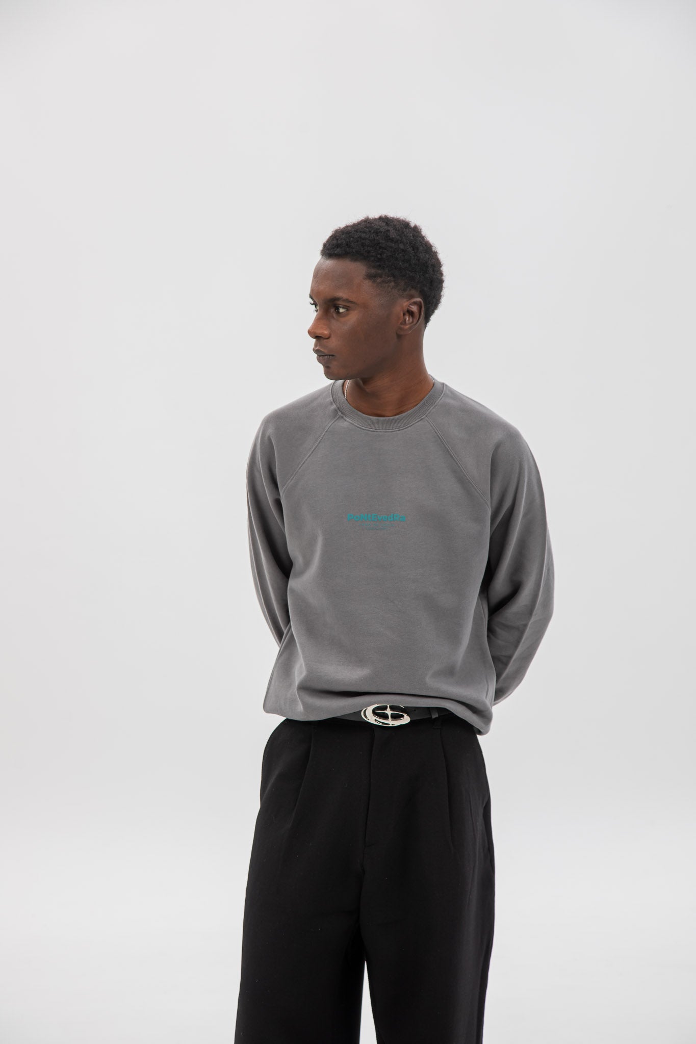 SUDADERA GRIS/AZUL "PONTEVEDRA"