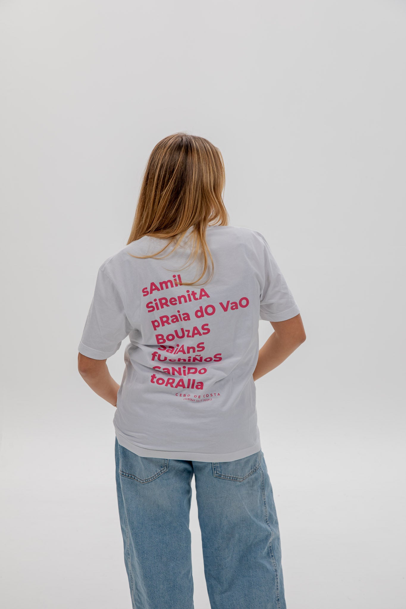 CAMISETA BLANCO/ROSA "VIGO"