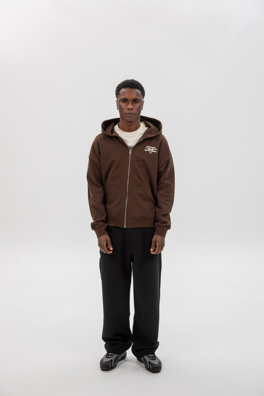 BROWN/BLUE "PONTEVEDRA" ZIP HOODIE