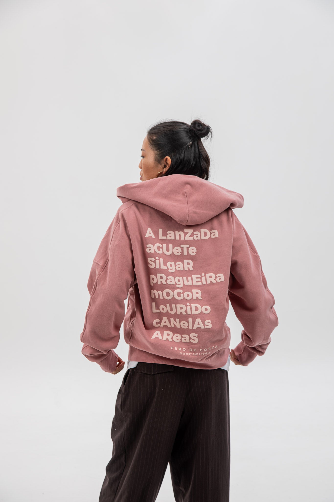 PINK/PINK "PONTEVEDRA" SHORT ZIPPER SWEATSHIRT
