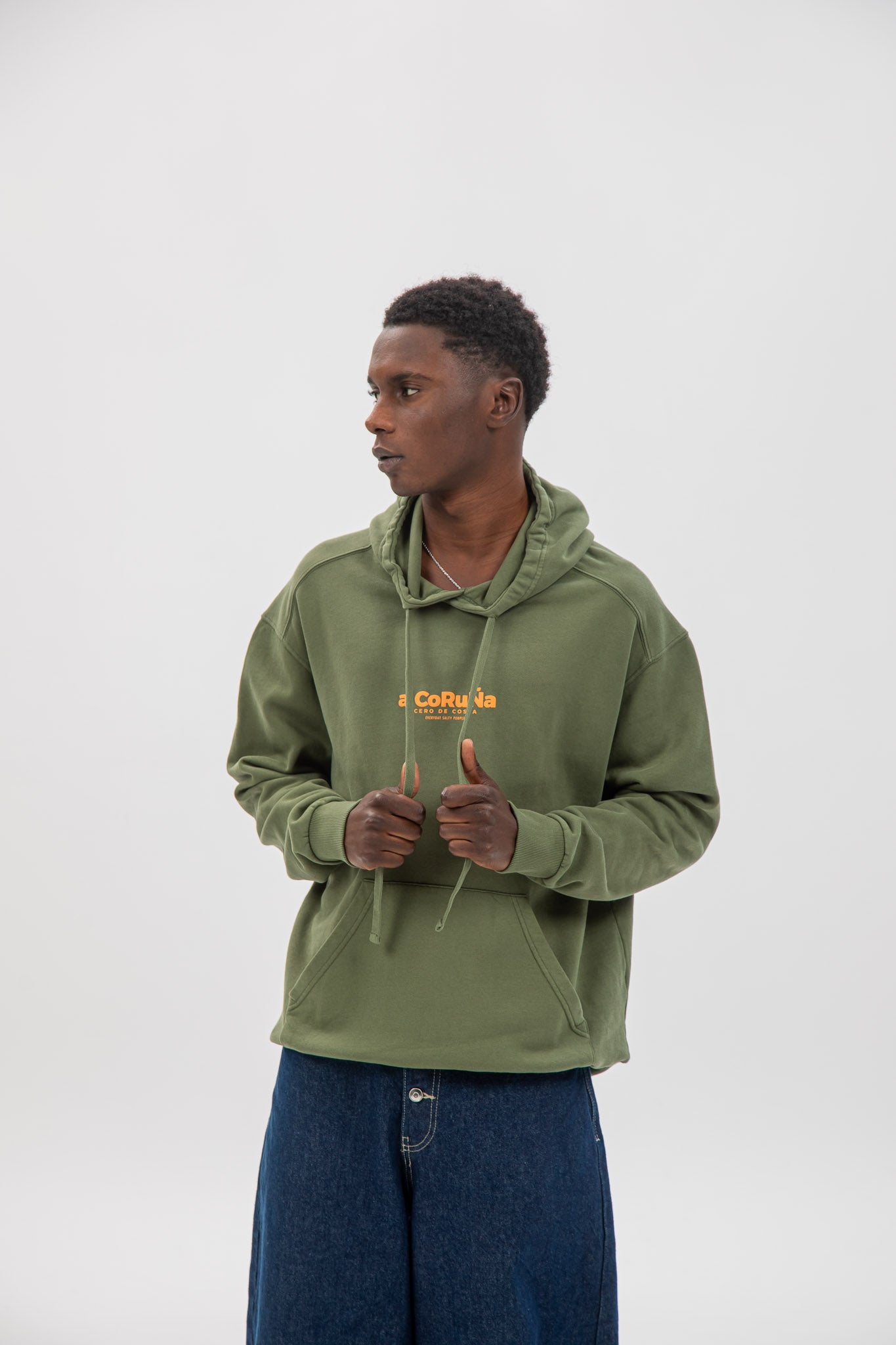 GREEN/ORANGE "A CORUÑA" HOODIE