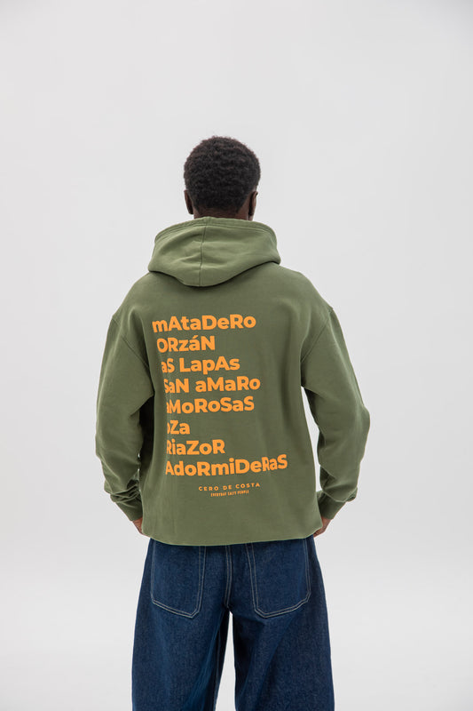 GREEN/ORANGE "A CORUÑA" HOODIE