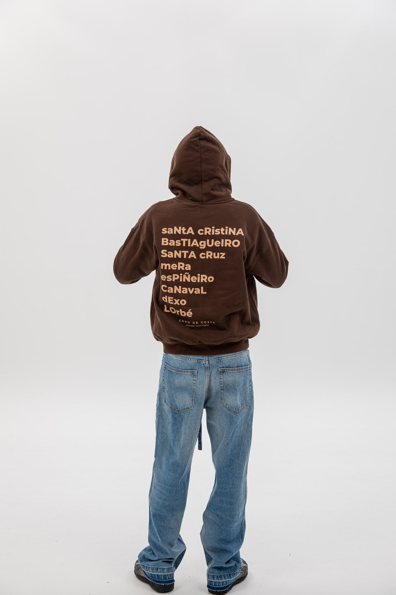 BROWN/BEIGE "OLEIROS" ZIP HOODIE