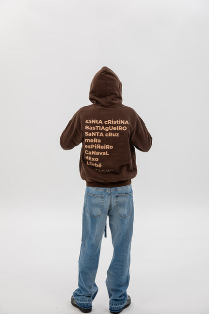 BROWN/BEIGE "OLEIROS" ZIP HOODIE