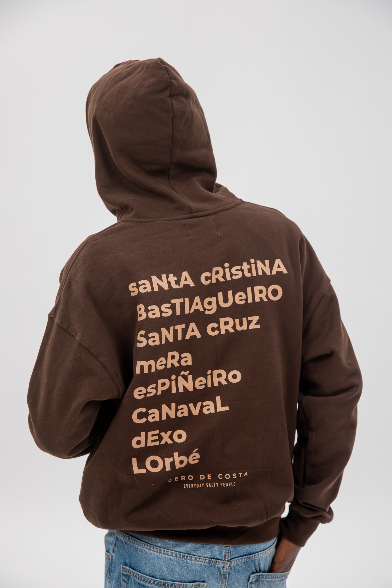 BROWN/BEIGE "OLEIROS" ZIP HOODIE