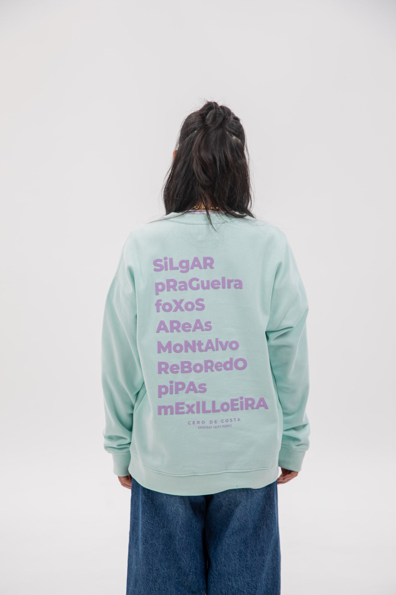 SUDADERA VERDE-AGUA/LILA "SANXENXO"