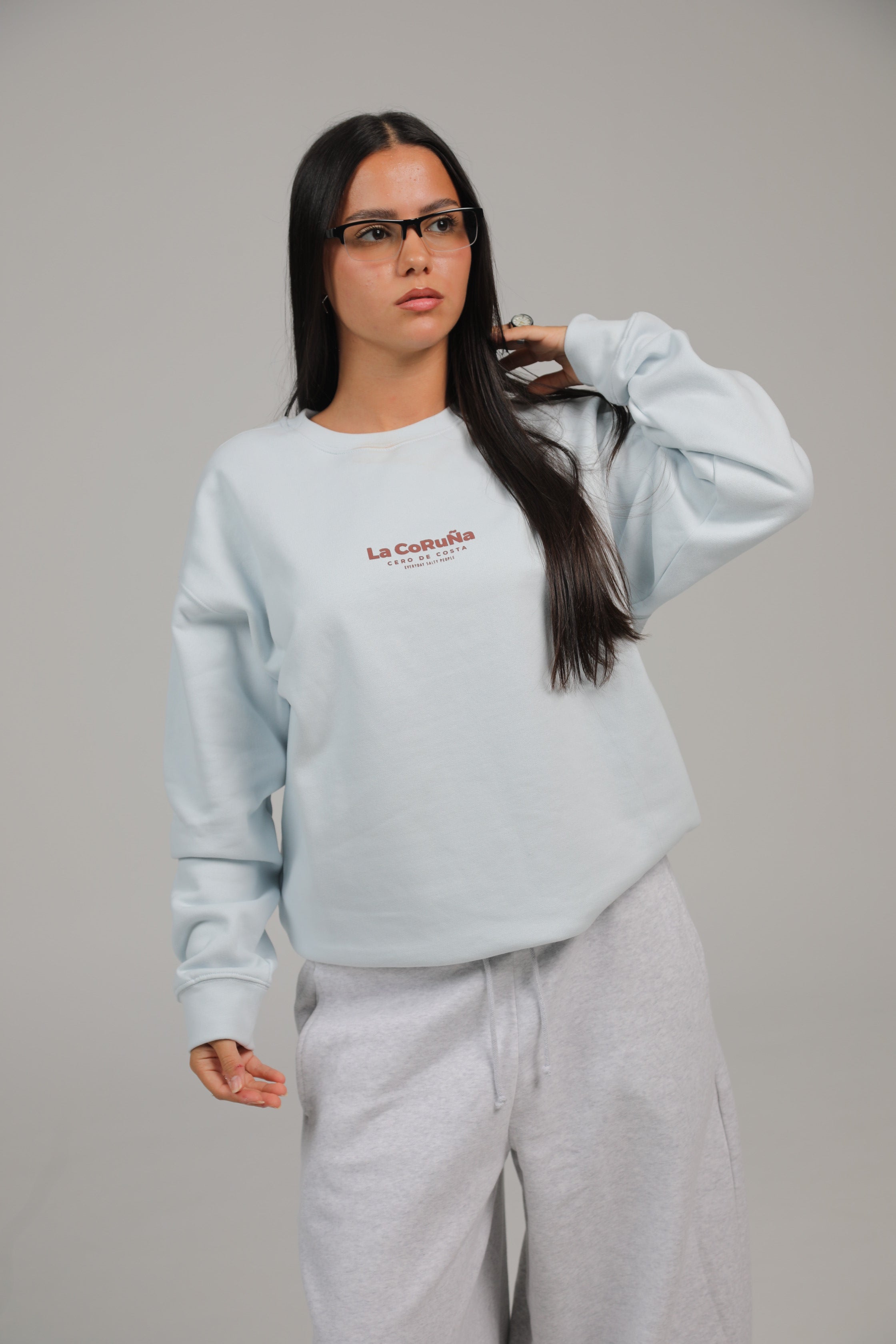 SUDADERA CELESTE/MARRÓN LA CORUÑA