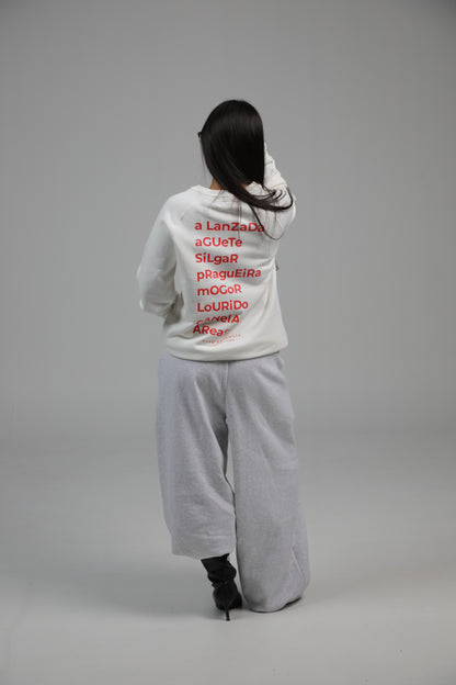 WHITE/SALMON "PONTEVEDRA" SWEATSHIRT