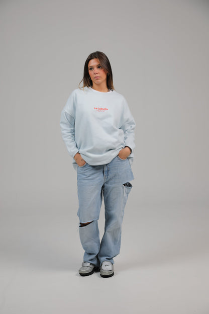 LIGHT BLUE/CORAL SWEATSHIRT "LA CORUÑA" WITHOUT BORDER
