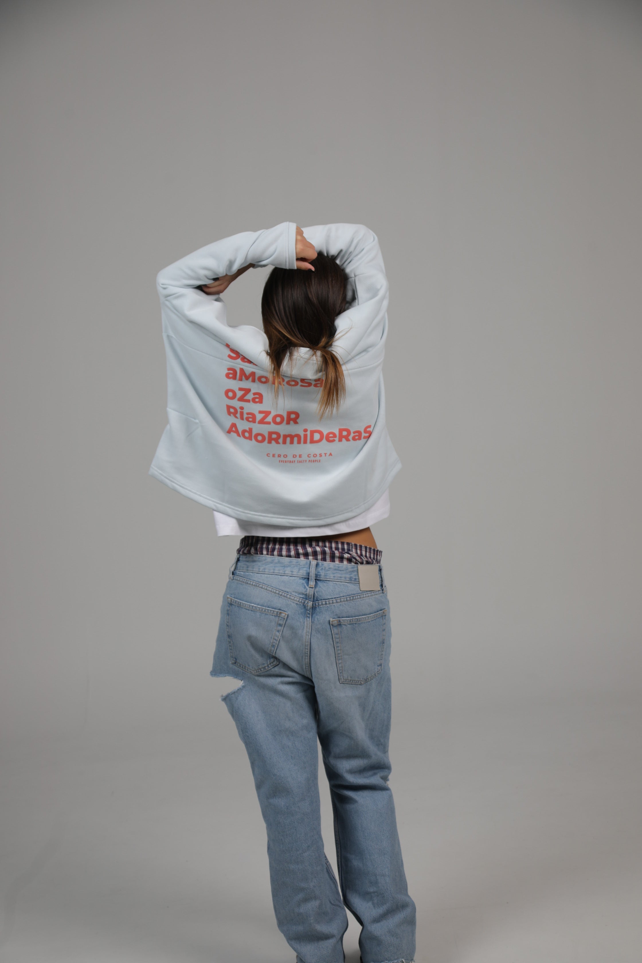 SUDADERA LA CORUÑA SIN CENEFA CELESTE/CORAL