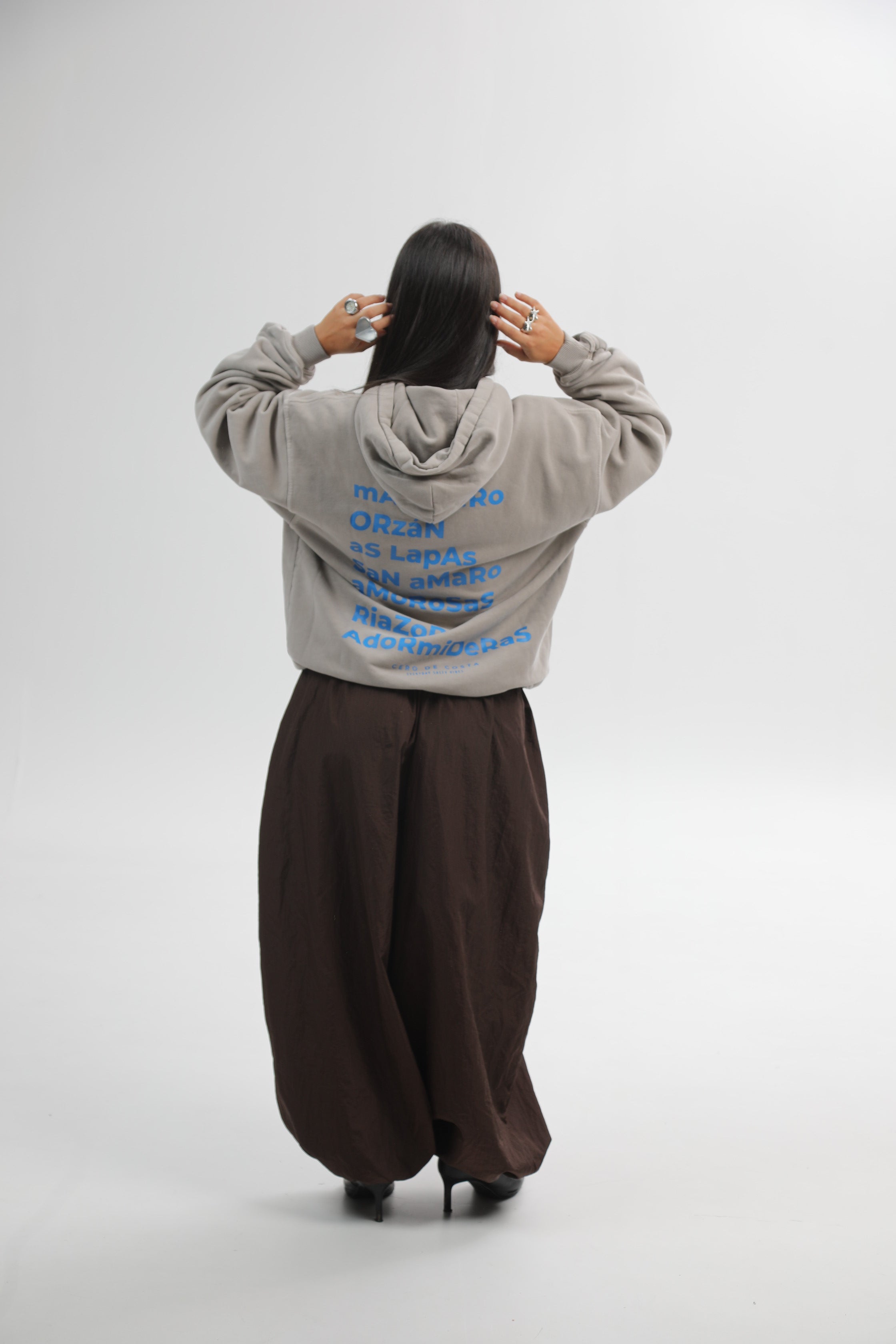 SUDADERA GRIS/AZUL "LA CORUÑA" PLAYAS CIUDAD CON CAPUCHA